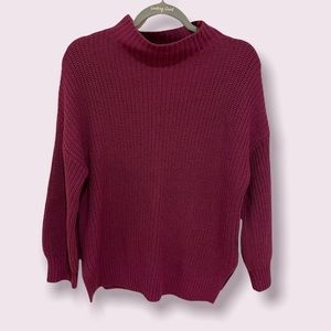 NWT Cupcakes & Cashmere Burgundy Chunky Knit Sweater SZ S